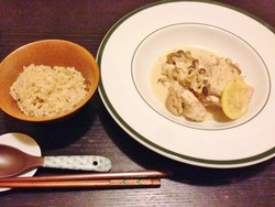 ディルとレモンのチキンクリーム煮